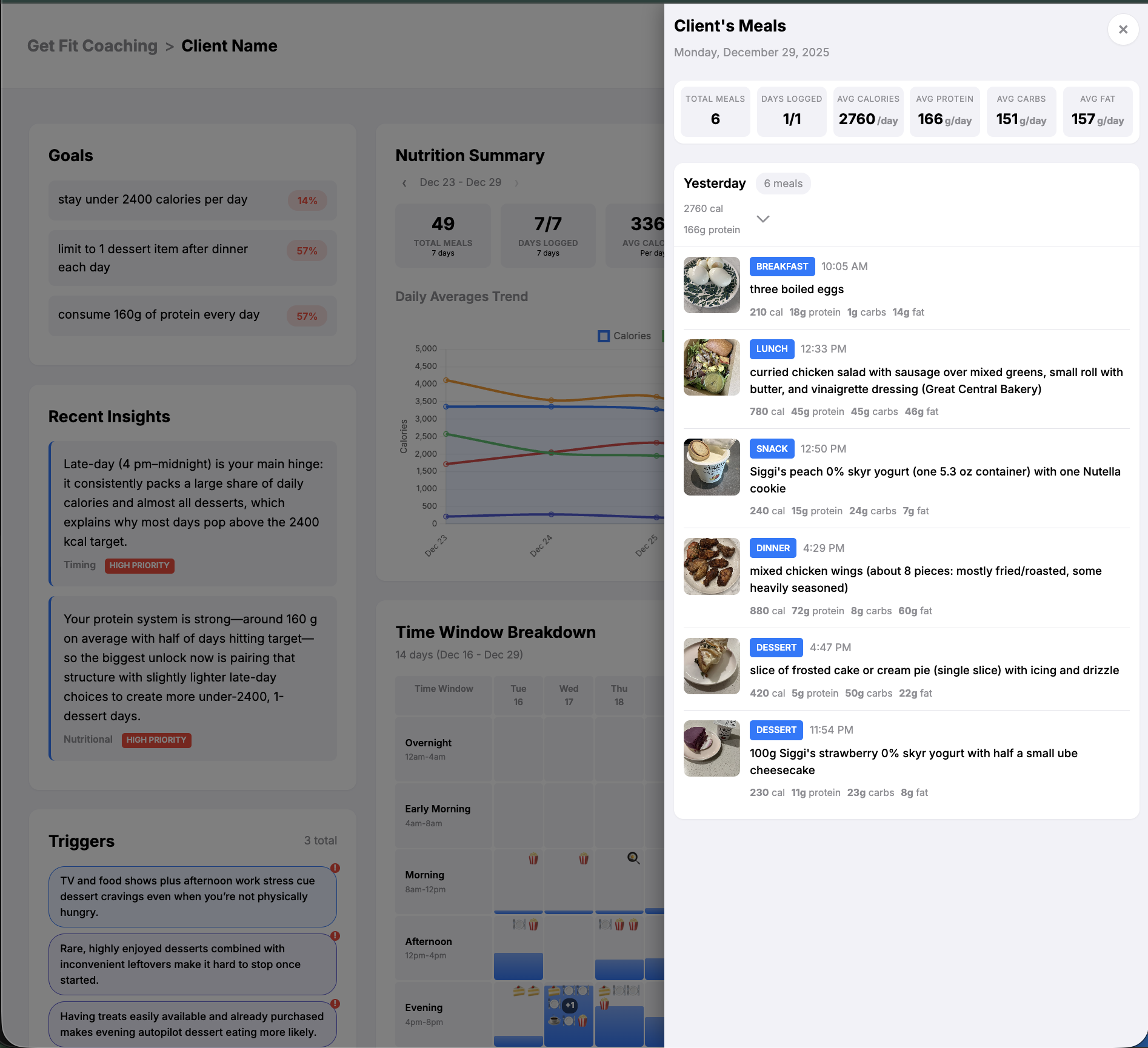 Coach dashboard view 2